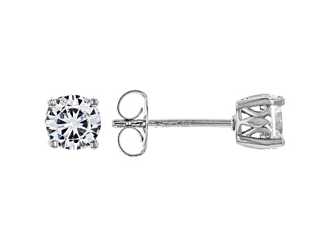 White Cubic Zirconia Rhodium Over Sterling Silver Stud Earrings 1.62ctw