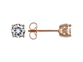 White Cubic Zirconia 18K Rose Gold Over Sterling Silver Stud Earrings 1.62ctw
