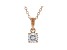White Cubic Zirconia 18K Rose Gold Over Sterling Silver Pendant With Chain 0.81ctw