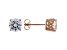White Cubic Zirconia 18K Rose Gold Over Sterling Silver Stud Earrings 4.37ctw