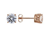 White Cubic Zirconia 18K Rose Gold Over Sterling Silver Stud Earrings 4.37ctw