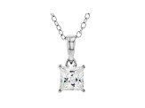 White Cubic Zirconia Rhodium Over Sterling Silver Pendant With Chain 1.07ctw