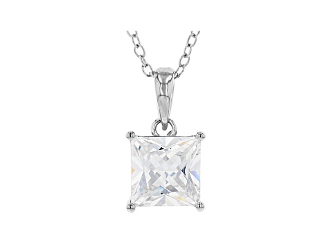 White Cubic Zirconia Rhodium Over Sterling Silver Pendant With Chain 2.70ctw