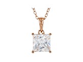 White Cubic Zirconia 18K Rose Gold Over Sterling Silver Pendant With Chain 2.70ctw
