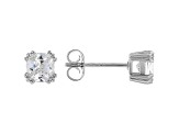 White Cubic Zirconia Rhodium Over Sterling Silver Stud Earrings 1.84ctw
