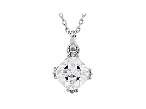 White Cubic Zirconia Rhodium Over Sterling Silver Pendant With Chain 2.58ctw