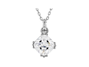 White Cubic Zirconia Rhodium Over Sterling Silver Pendant With Chain 2.58ctw