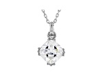 White Cubic Zirconia Rhodium Over Sterling Silver Pendant With Chain 2.58ctw
