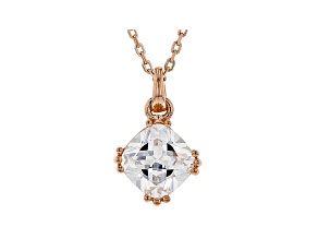 White Cubic Zirconia 18K Rose Gold Over Sterling Silver Pendant With Chain 2.58ctw