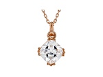 White Cubic Zirconia 18K Rose Gold Over Sterling Silver Pendant With Chain 2.58ctw