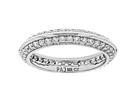 Sterling Silver Paj China Cubic Zirconia Eternity Band Ring Size 9