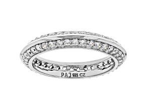 White Cubic Zirconia Rhodium Over Sterling Silver Eternity Band Ring 1.88ctw