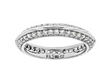 White Cubic Zirconia Rhodium Over Sterling Silver Eternity Band Ring 1.88ctw
