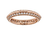 White Cubic Zirconia 18k Rose Gold Over Sterling Silver Eternity Band Ring 1.88ctw