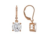 White Cubic Zirconia 18K Rose Gold Over Sterling Silver Earrings 7.07ctw