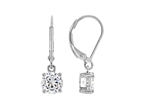 White Cubic Zirconia Rhodium Over Sterling Silver Earrings 2.70ctw