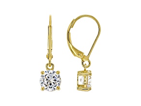 White Cubic Zirconia 18K Yellow Gold Over Sterling Silver Earrings 2.70ctw
