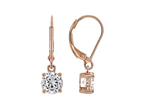 White Cubic Zirconia 18K Rose Gold Over Sterling Silver Earrings 2.70ctw