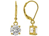 White Cubic Zirconia 18K Yellow Gold Over Sterling Silver Earrings 4.37ctw