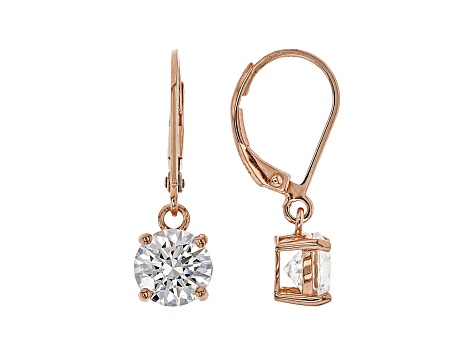 White Cubic Zirconia 18K Rose Gold Over Sterling Silver Earrings 4.37ctw