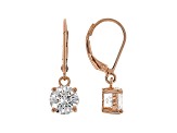 White Cubic Zirconia 18K Rose Gold Over Sterling Silver Earrings 4.37ctw