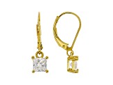 White Cubic Zirconia 18K Yellow Gold Over Sterling Silver Earrings 1.53ctw