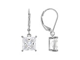 White Cubic Zirconia Rhodium Over Sterling Silver Earrings 7.02ctw