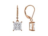 White Cubic Zirconia 18K Rose Gold Over Sterling Silver Earrings 7.02ctw
