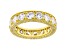 White Cubic Zirconia 18k Yellow Gold Over Sterling Silver Eternity Band Ring 8.73ctw
