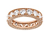 White Cubic Zirconia 18k Rose Gold Over Sterling Silver Eternity Band Ring 8.73ctw