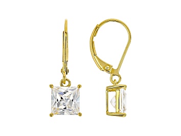 Picture of White Cubic Zirconia 18K Yellow Gold Over Sterling Silver Earrings 4.24ctw