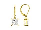 White Cubic Zirconia 18K Yellow Gold Over Sterling Silver Earrings 4.24ctw