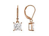 White Cubic Zirconia 18K Rose Gold Over Sterling Silver Earrings 4.24ctw