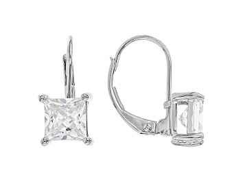 Picture of White Cubic Zirconia Rhodium Over Sterling Silver Earrings 2.79ctw