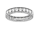 White Cubic Zirconia Rhodium Over Sterling Silver Eternity Band Ring 4.69ctw