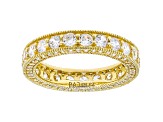 White Cubic Zirconia 18k Yellow Gold Over Sterling Silver Eternity Band Ring 4.69ctw