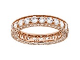 White Cubic Zirconia 18k Yellow Rose Over Sterling Silver Eternity Band Ring 4.69ctw
