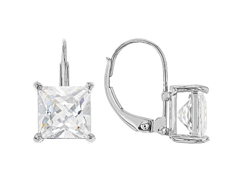 White Cubic Zirconia Rhodium Over Sterling Silver Earrings 5.40ctw