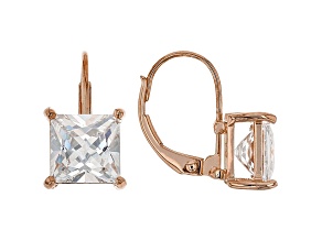 White Cubic Zirconia 18K Rose Gold Over Sterling Silver Earrings 5.40ctw