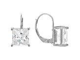 White Cubic Zirconia Rhodium Over Sterling Silver Earrings 7.47ctw