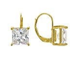 White Cubic Zirconia 18K Yellow Gold Over Sterling Silver Earrings 7.47ctw