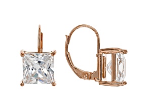 White Cubic Zirconia 18K Rose Gold Over Sterling Silver Earrings 7.47ctw