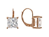 White Cubic Zirconia 18K Rose Gold Over Sterling Silver Earrings 7.47ctw
