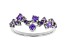 Purple Cubic Zirconia Rhodium Over Sterling Silver Ring 1.14ctw