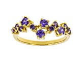 Purple Cubic Zirconia 18K Yellow Gold Over Sterling Silver Ring 1.14ctw
