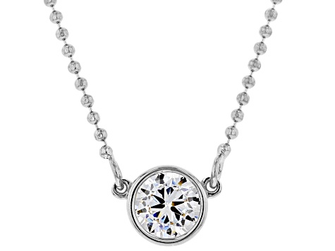 White Cubic Zirconia Rhodium Over Sterling Silver Necklace 0.81ctw