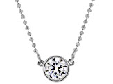 White Cubic Zirconia Rhodium Over Sterling Silver Necklace 0.81ctw