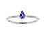 Blue Cubic Zirconia Rhodium Over Sterling Silver Ring 0.27ctw
