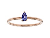Blue Cubic Zirconia 18K Rose Gold Over Sterling Silver Ring 0.27ctw