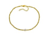 White Cubic Zirconia 18K Yellow Gold Over Sterling Silver Bracelet 0.60ctw